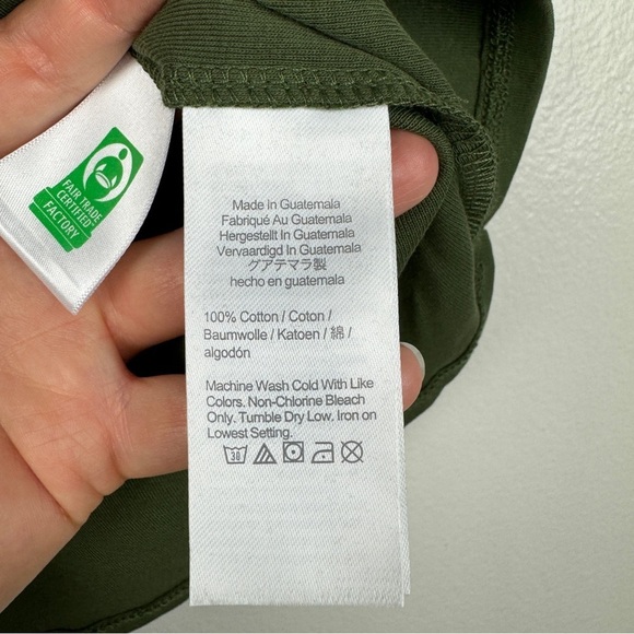 J. Crew Cotton Crewneck Elbow Short Sleeve Tee Green Size M NWT - Picture 6 of 6